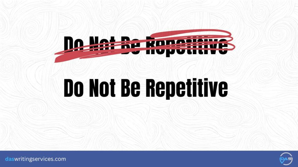 don't be repetitive while writing content for website