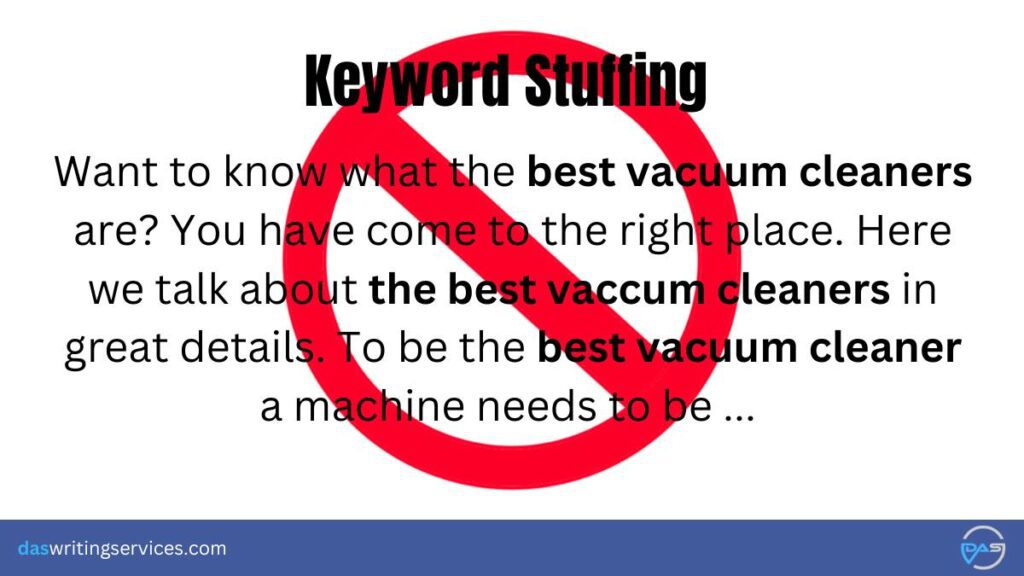 Avoid keyword stuffing while website content writing
