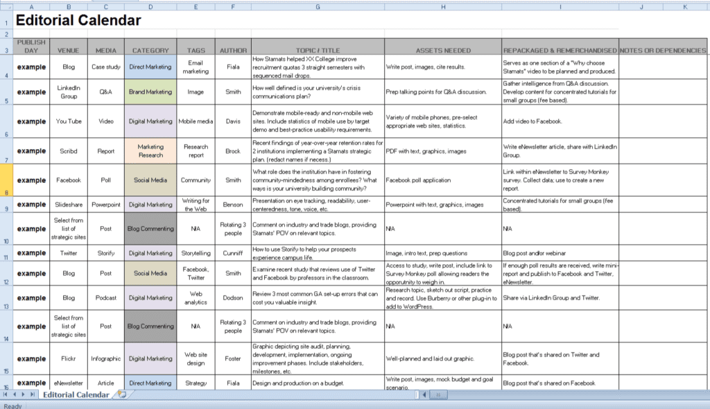 How to make a content calendar