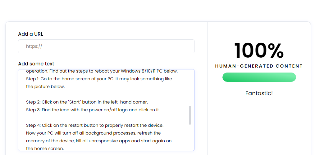 ai content detector tool