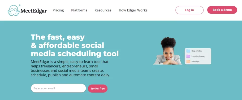 MeetEdgar platform for content marketing and content management