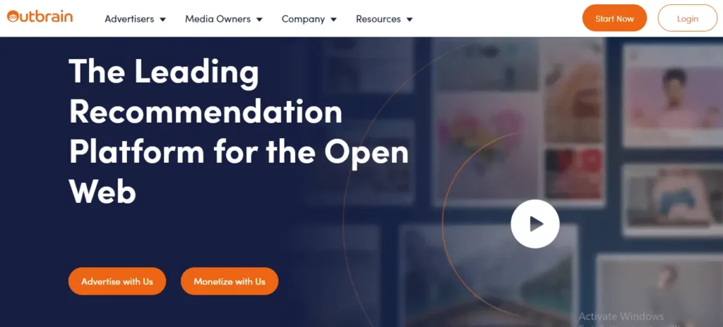 Outbrain is a content marketing platform for advertising services 