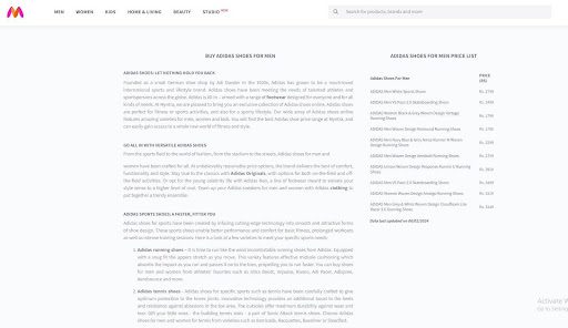 myntra footer content writing