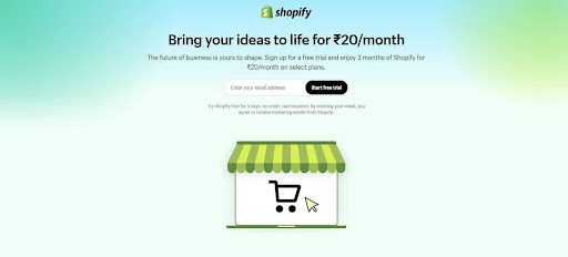 shopify landing page copy