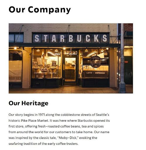 starbucks company profile writing