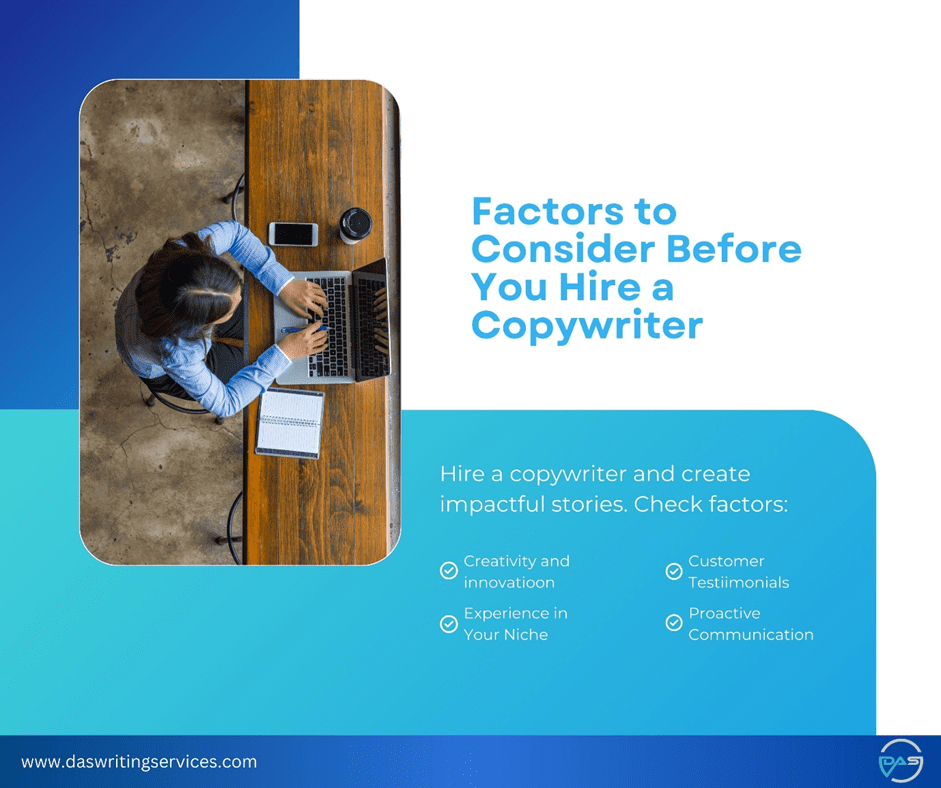 factors to consider while hiring copywriter