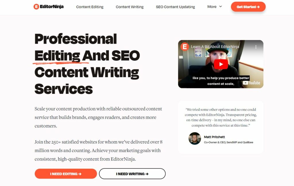 editor ninja content writing companies in USA