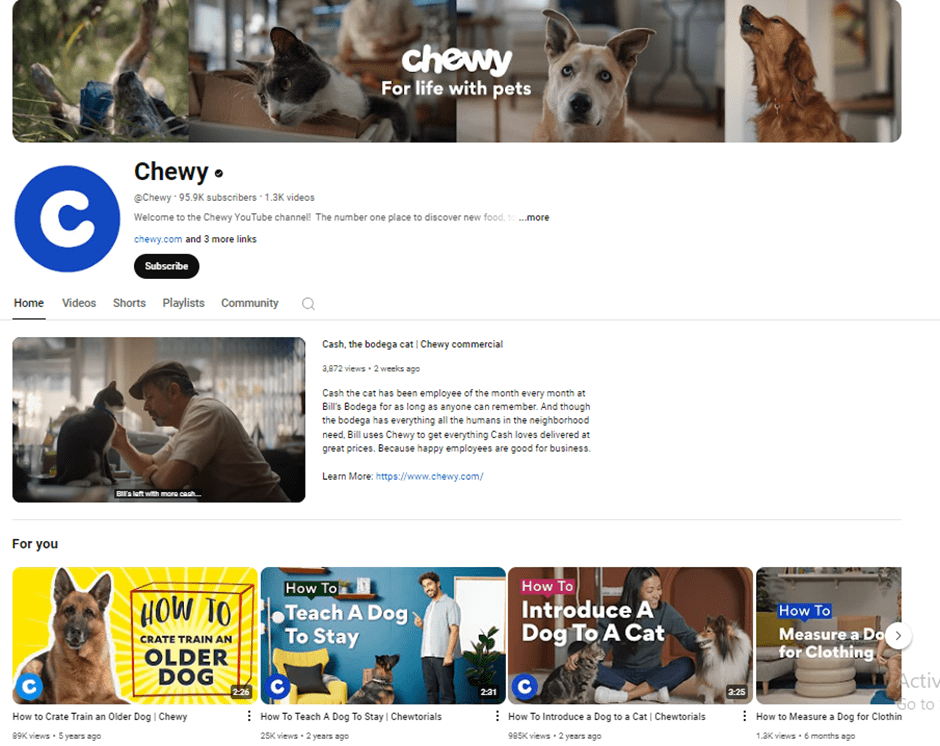 Chewy YouTube Channel