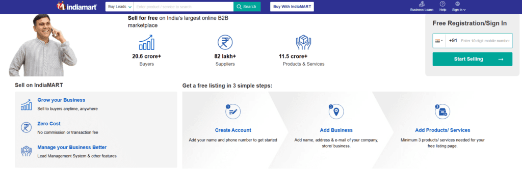 indiamart business listing site