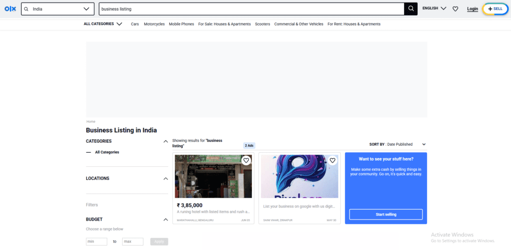 olx business listing in india