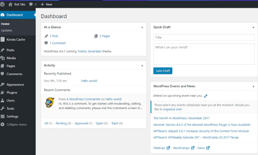 wordpress admin log in