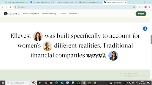 Ellevest unique copywriting