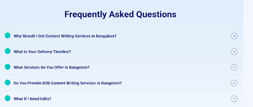 faq content writing