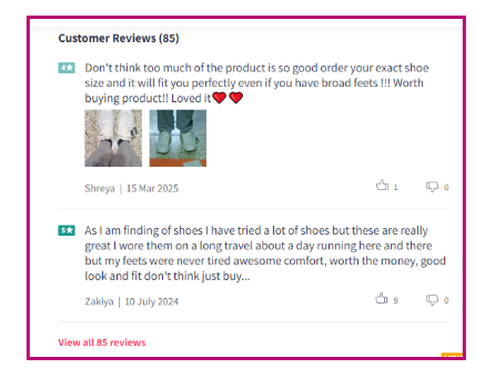 product description example of Myntra