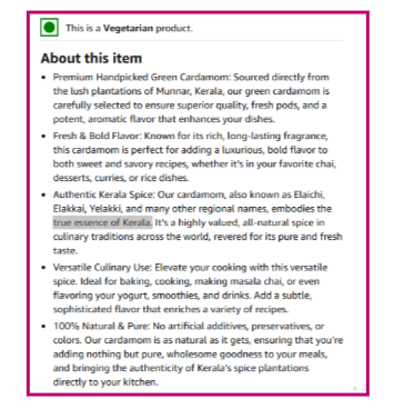 product description writing example