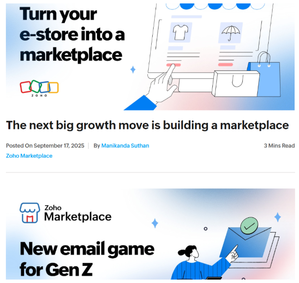 Zoho’s SaaS content marketing