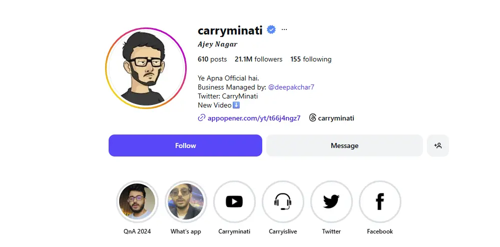 Carryminati most famous Indian influencers