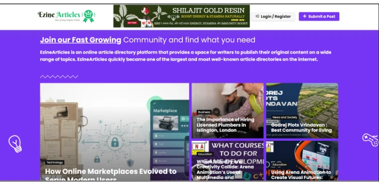 Ezine Article site