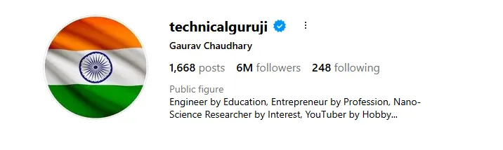 Technical Guruji instagram influencer