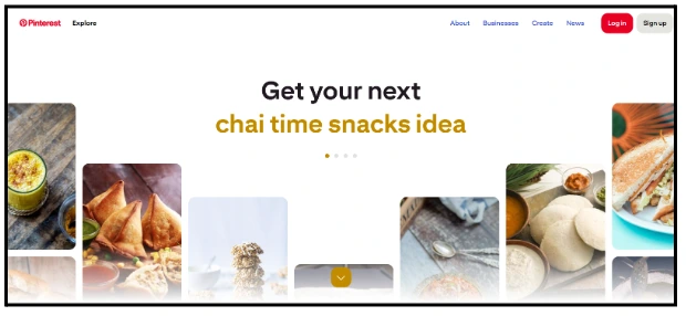 Pinterest image submission site