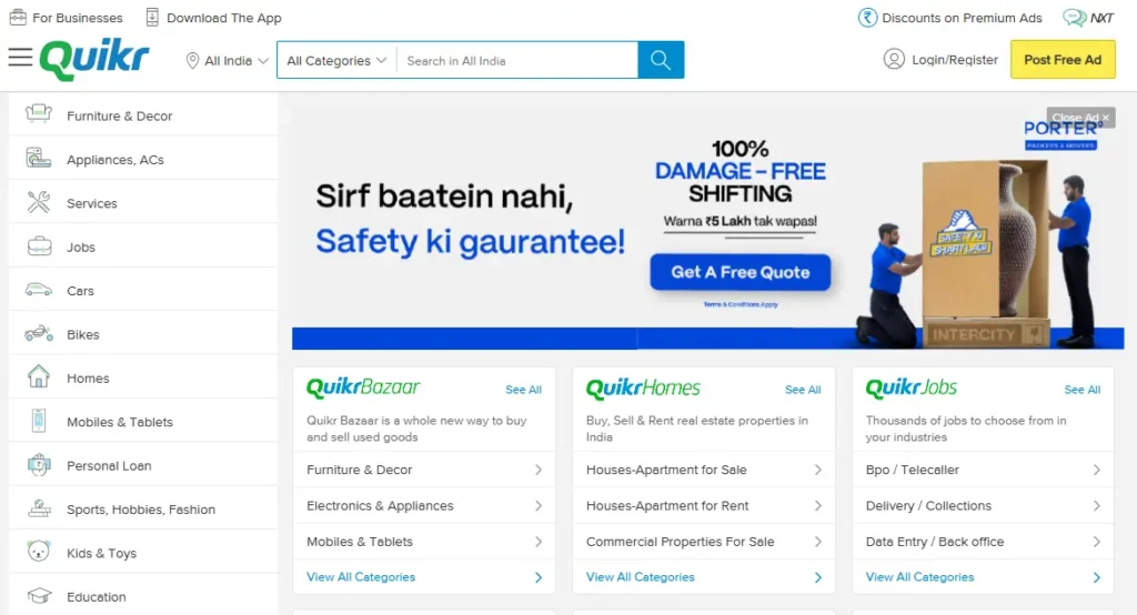 quikr classified platform
