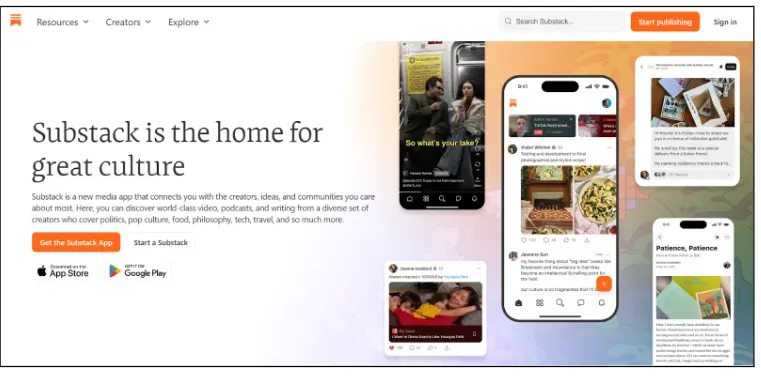 substack article posting site